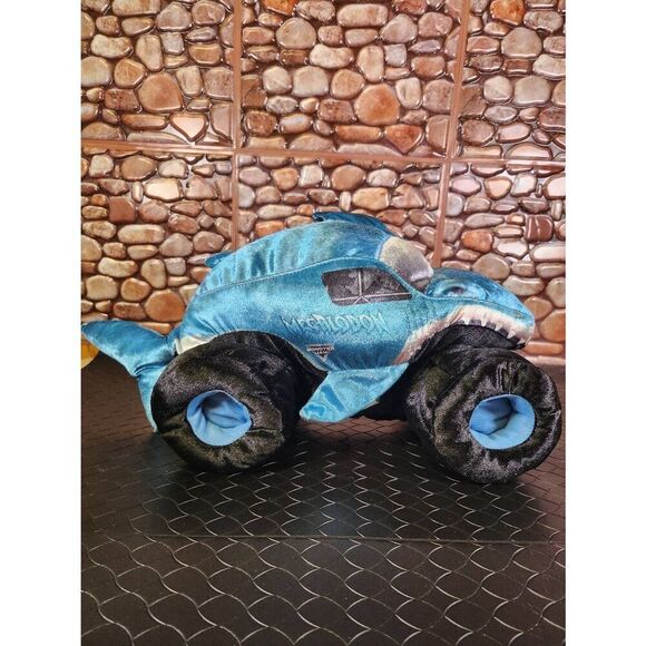 Monster Jam Megalodon Shark Monster Truck Plush 17" Jumbo #A29 - Picture 1 of 9